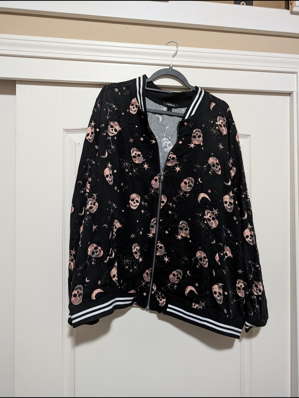 torrid Black Jacket with Skull Moon & Star Print